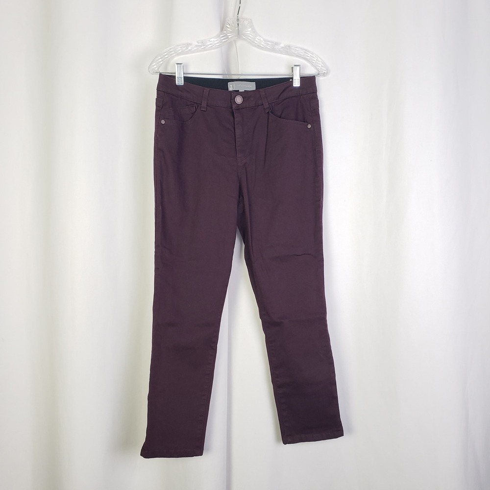 Wit & Wisdom Ab-solution Ankle Pants Plum Burgundy Size 6P Womens Slim Fit